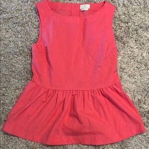 Kate Spade Shore Thing Peplum Top Size 4 Pink Button Back Preppy Sleeveless